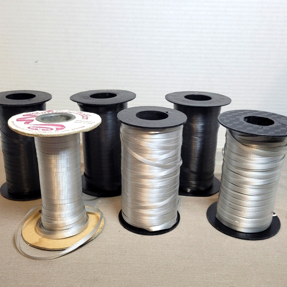 Curling Ribbon Bundle- Black and Silver